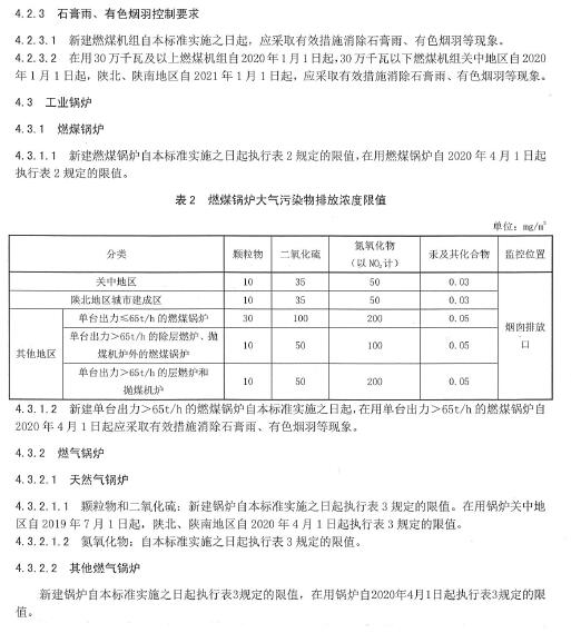 锅炉大气污染物排放标准